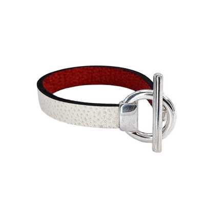 Bracelet réversible cuir simple tour couleur poudre et rouge bordeaux