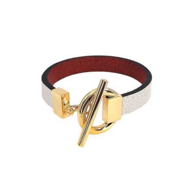 Bracelet réversible cuir simple tour couleur poudre et rouge bordeaux